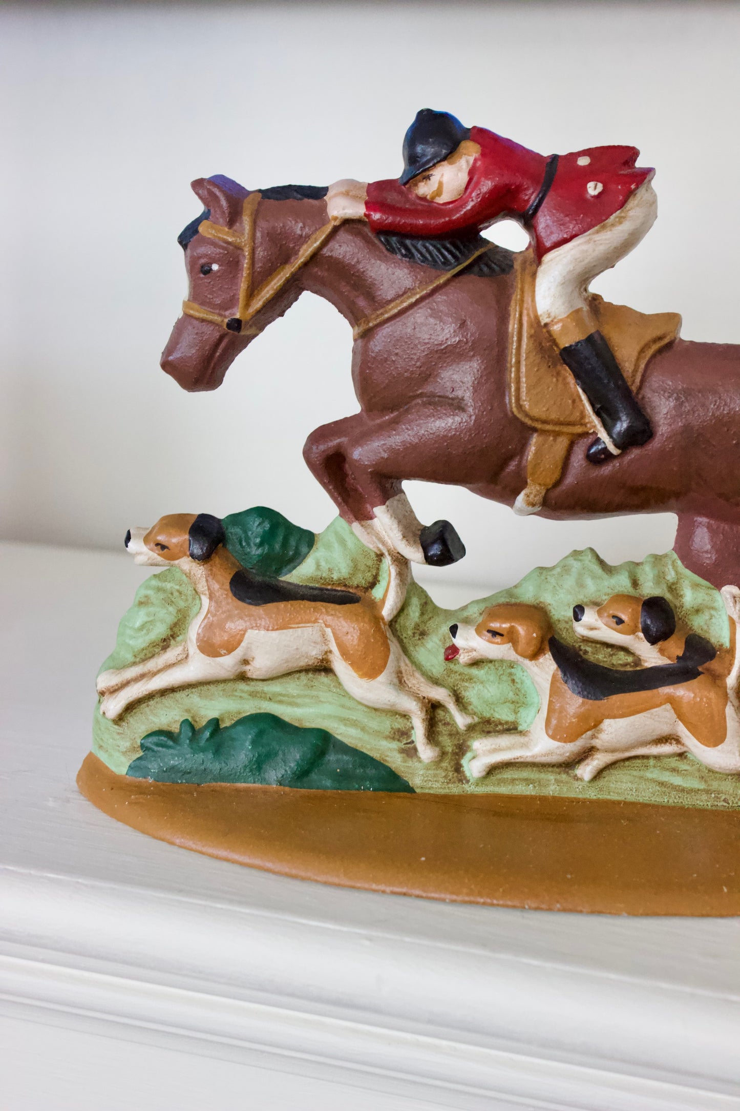 Vintage Fox Hunt Cast Iron Doorstop